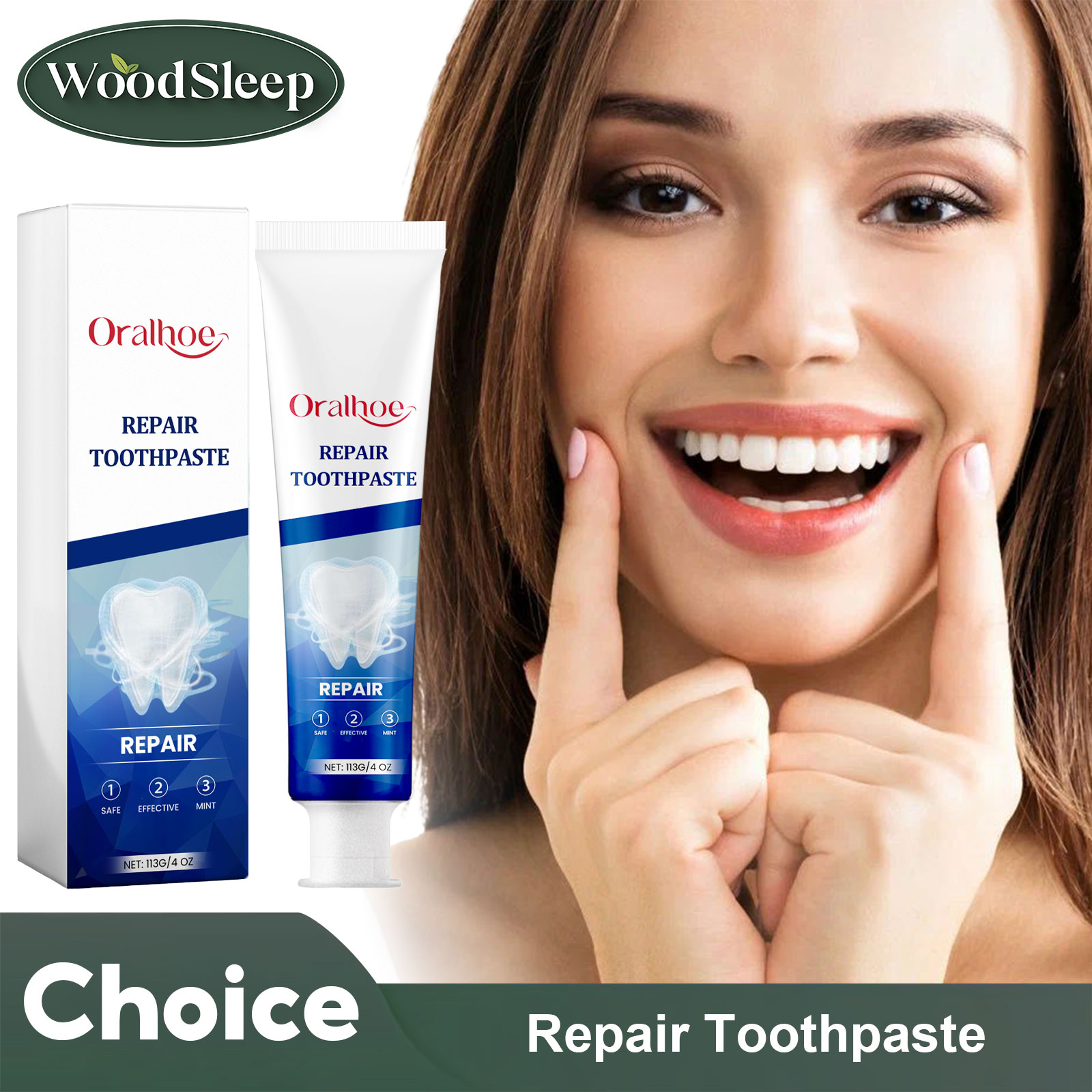 Teeth Whitening Paste - Creme dental sem flúor, reparação de