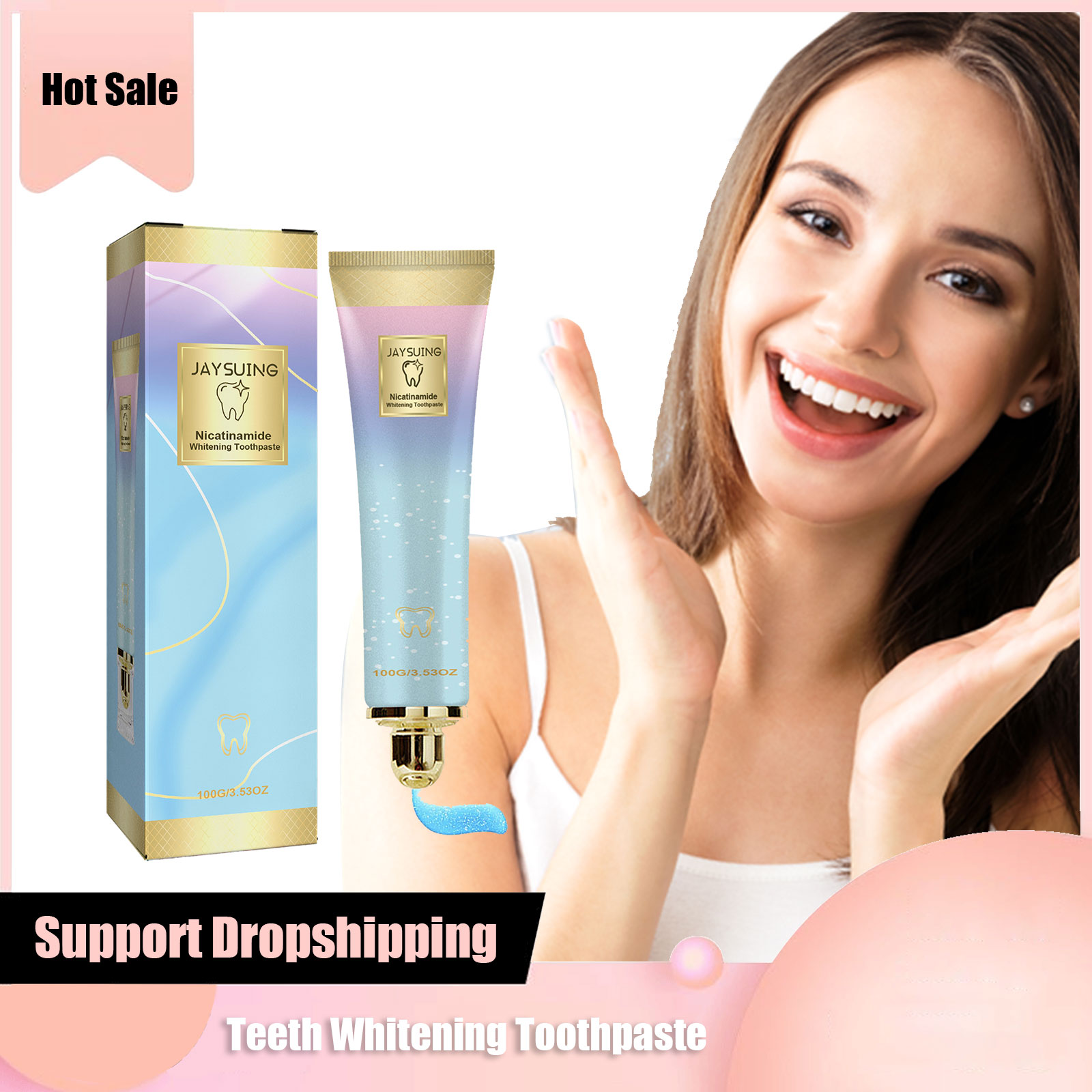 Teeth Whitening Paste - Dentes branqueamento creme dental, reduzir amarelamento,