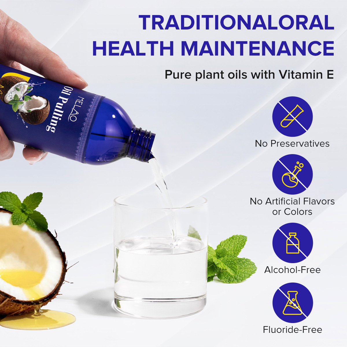 Enxaguante Bucal de Óleo de Co - Teeth Whitening Oil Pulling avaliação e preço
